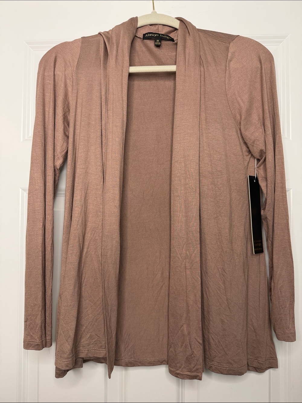 Jones New York Open-Front Long Sleeve Cardigan - Mauve Brown - super soft